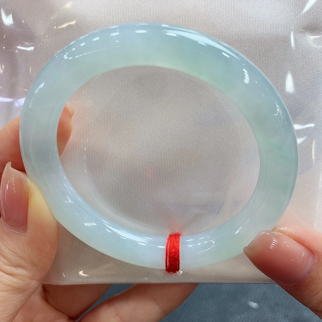 翡翠未镶嵌手镯53圆条两天鉴赏