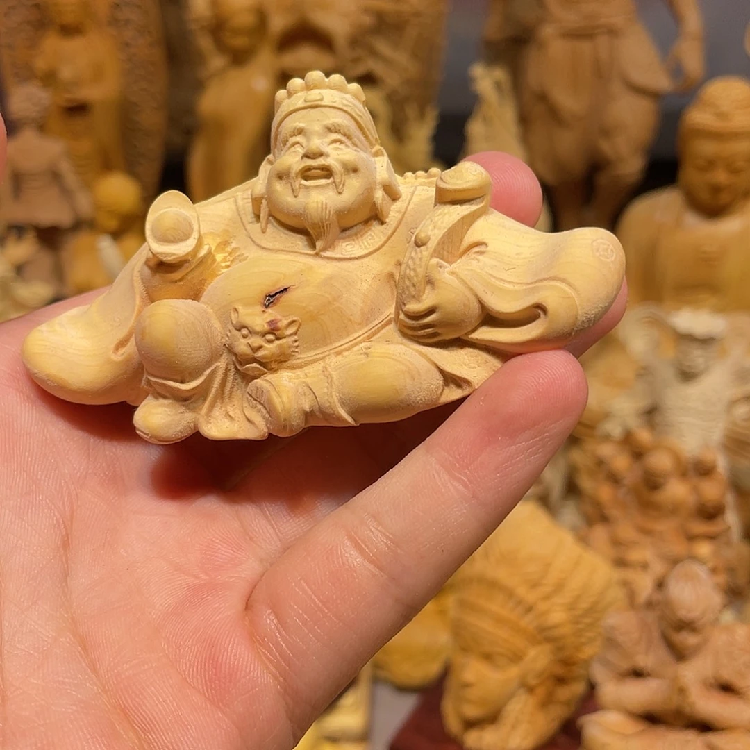 黄杨木小瑕疵财神