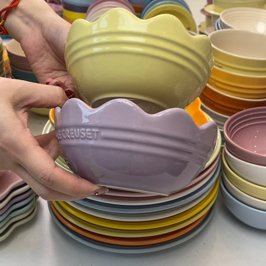 瓷片微瑕2个6英寸花边碗