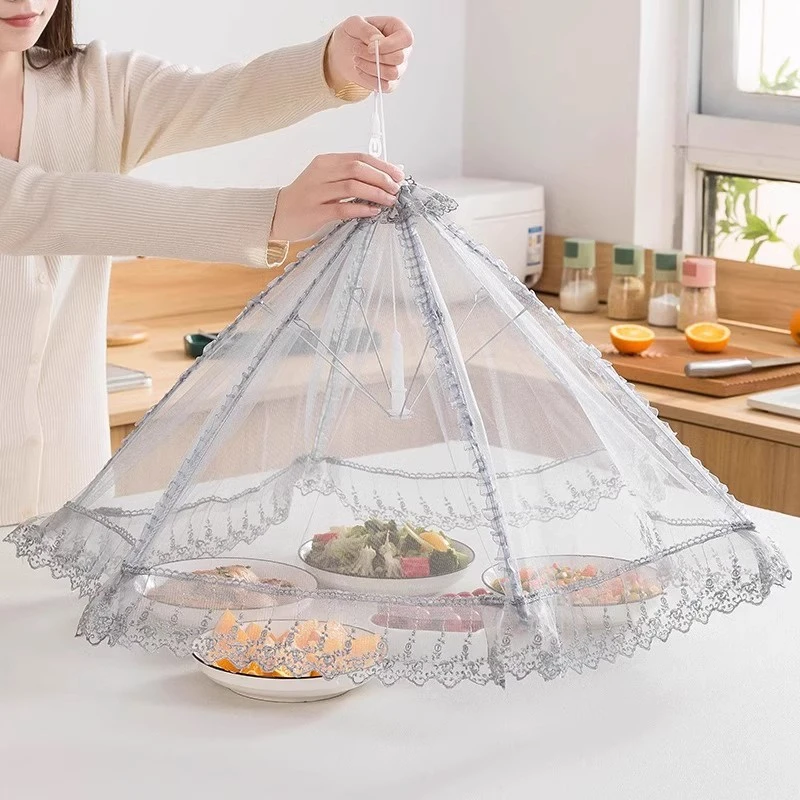 2025新款家用餐桌盖菜罩剩菜罩食物罩厨房防蚊防虫可折叠遮尘罩子