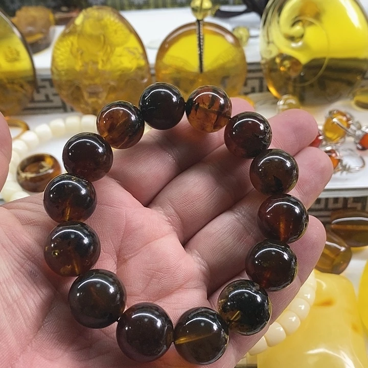 琥珀裸石未镶嵌手串