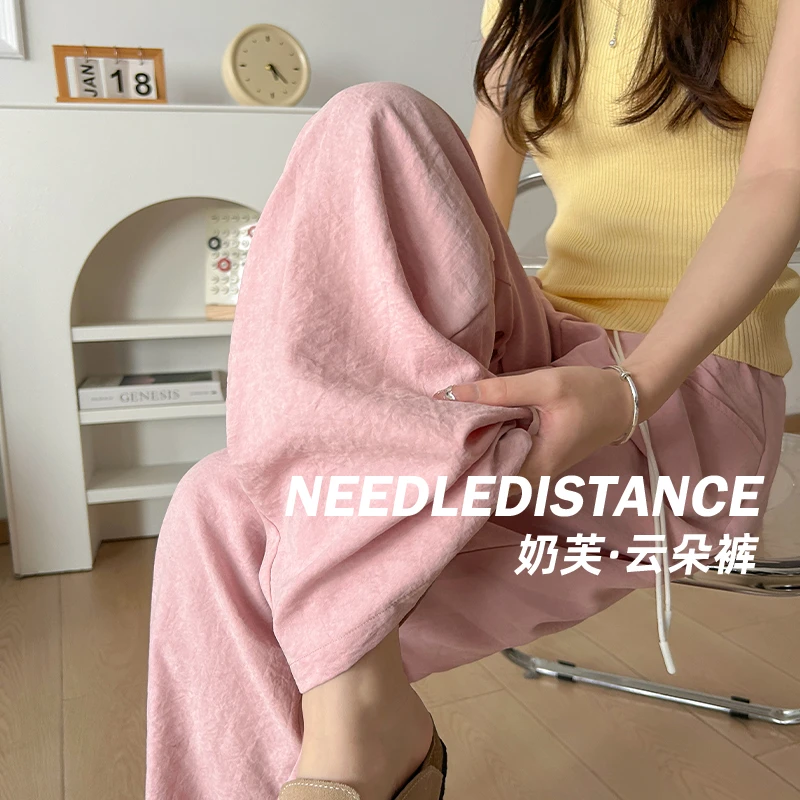 云朵奶芙裤女新款2025春夏季薄款高腰显瘦宽松垂感直筒山本阔腿裤