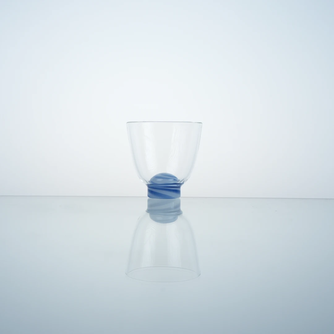 晶yan定制！蓝白花珠高硼硅斗笠茶杯 狂漏！