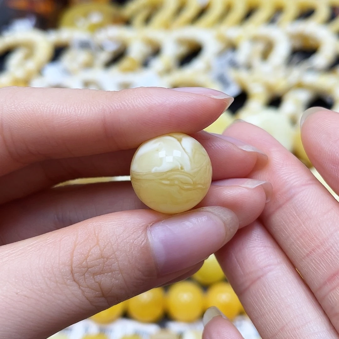 未镶嵌蜜蜡裸石圆珠16.1mm