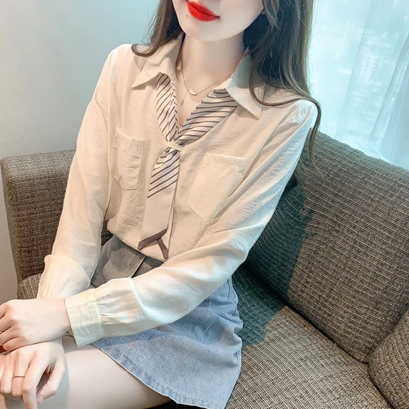 POLO领洋气减龄衬衫秋季女装2025年新款气质时尚漂亮长袖上衣1305