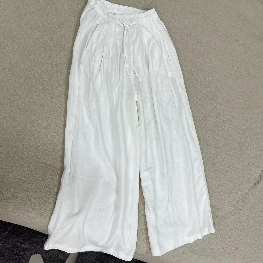 100%汉麻阔腿裤 宽松 休闲 显瘦百搭