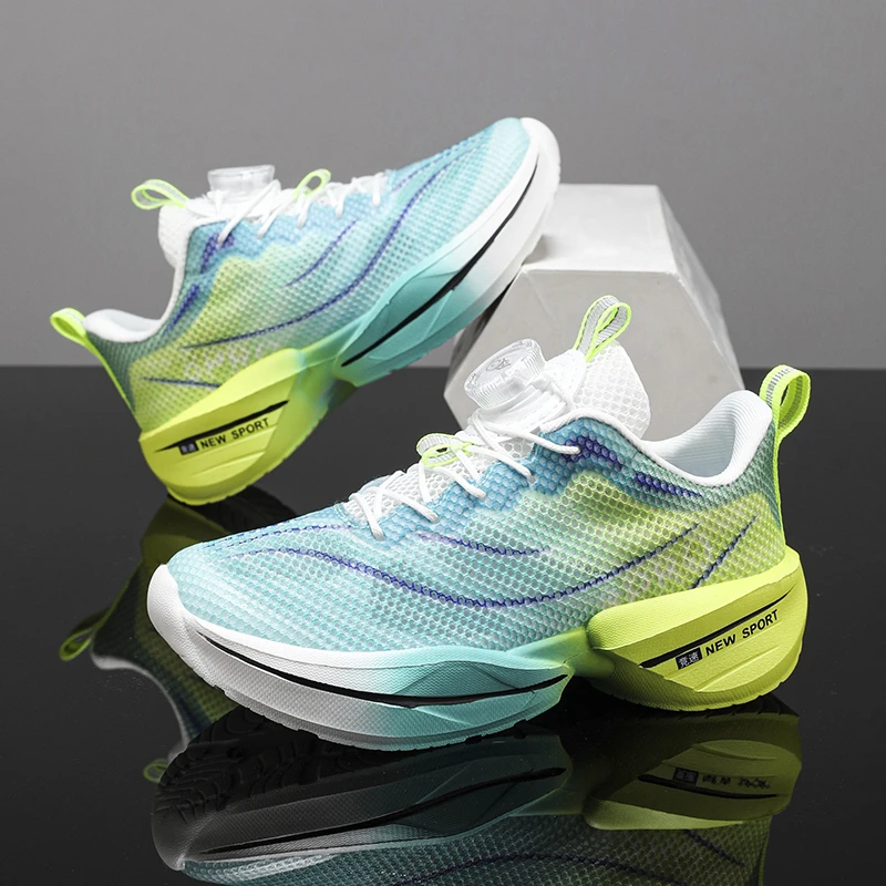 赤兔8Pro跑步鞋男童夏季镂空单网透气旋转扣7小学生儿童运动跑鞋