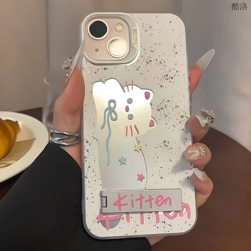 ins风镂空猫咪K12适用OPPO FINDX7/A72手机壳Reno11/6哑支架