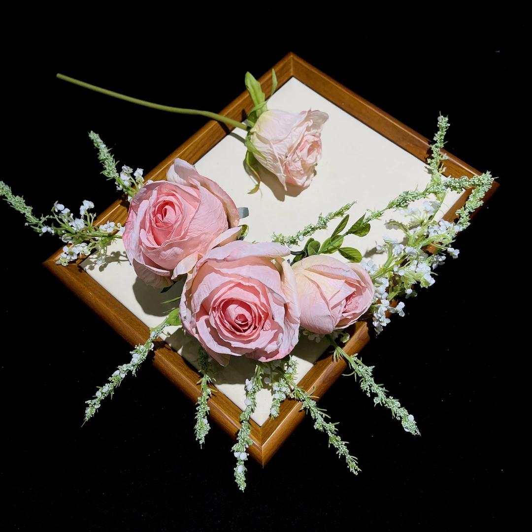 金钻新娘新款仿真花玫瑰婚纱礼服饰品