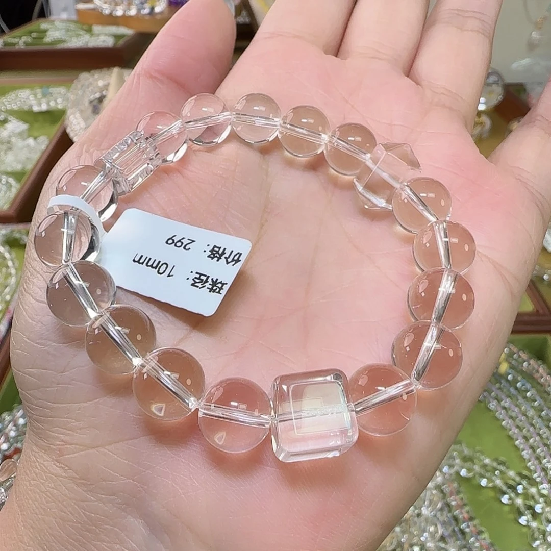 手串未镶嵌水晶天然白水晶全净体单圈