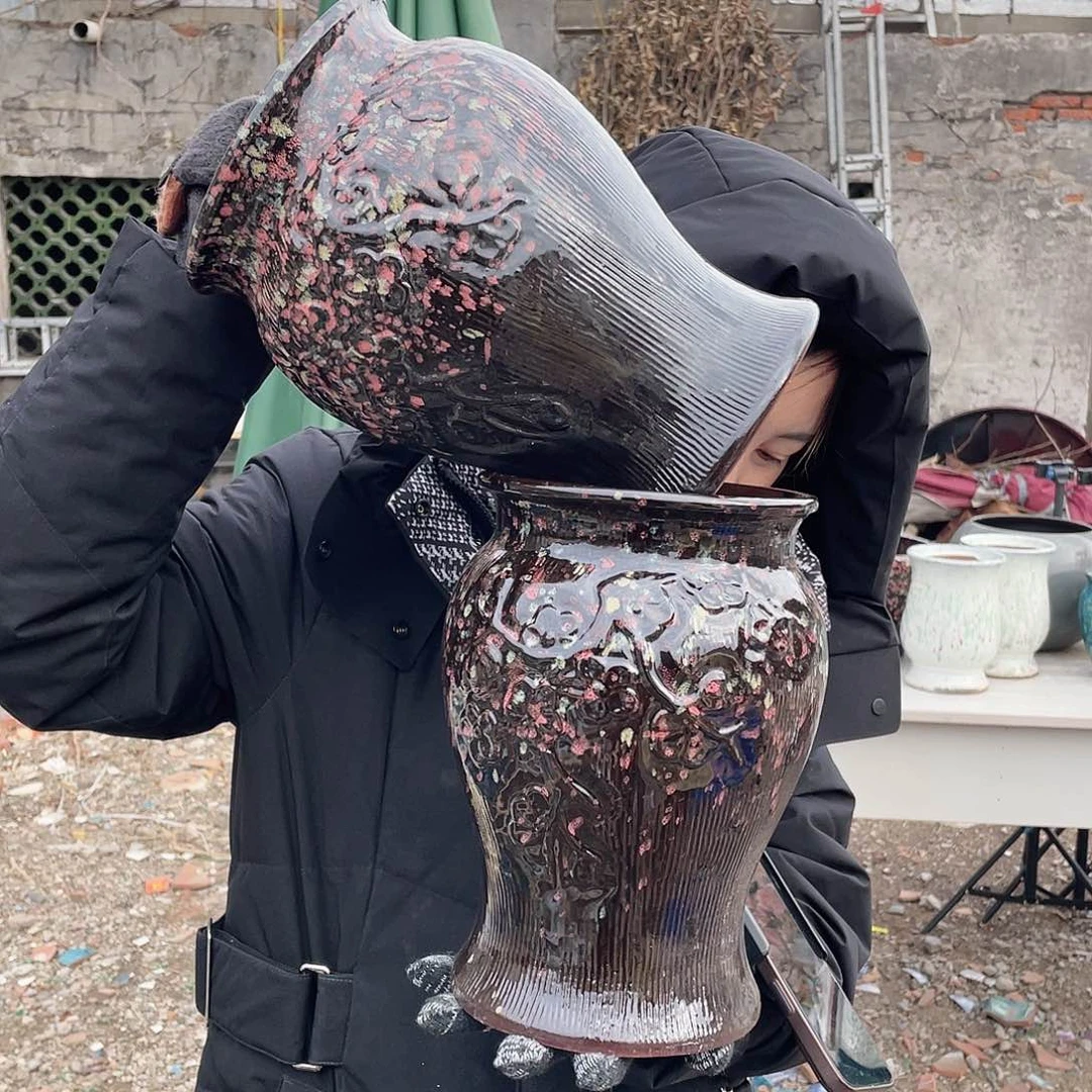 红陶王嫂花盆0217-b399