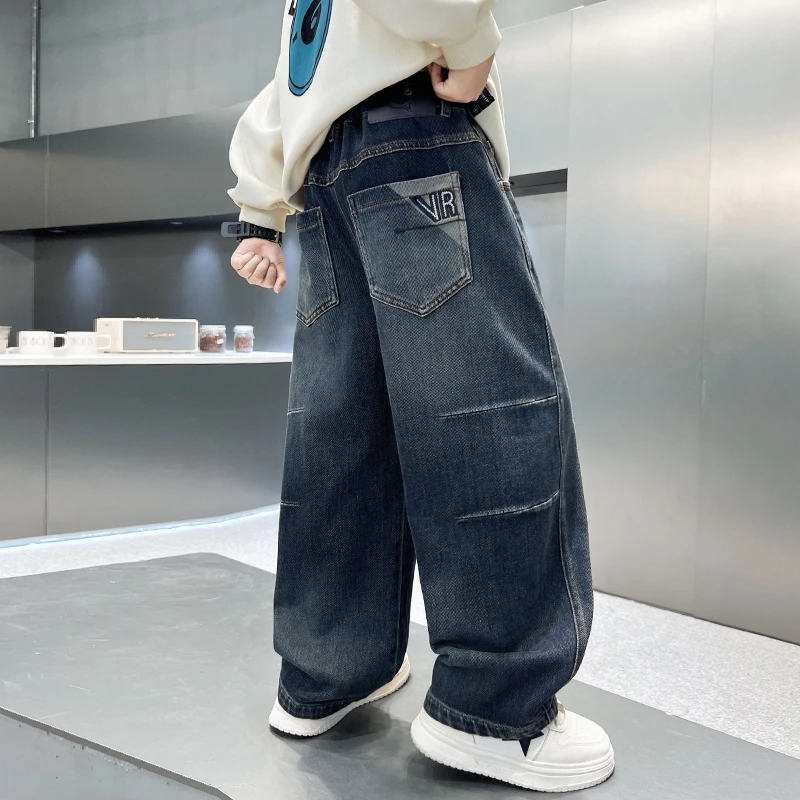 童装男童秋装裤子春秋款2025新款男孩儿童秋季牛仔裤中大童长裤潮