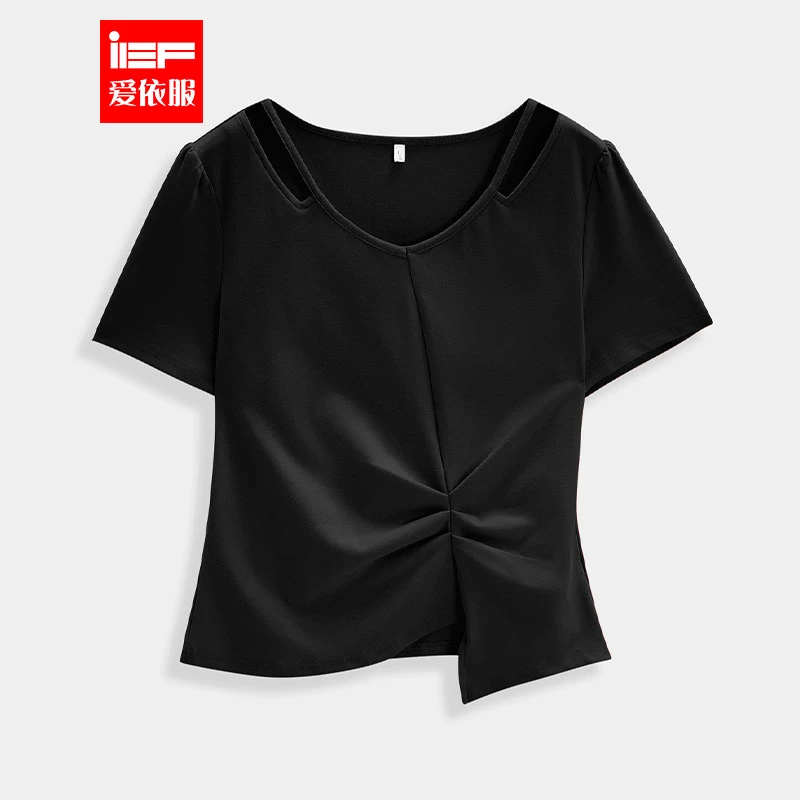 IEF/爱依服【微胖】大码女装T恤2025夏季新款通勤时尚简约女上衣