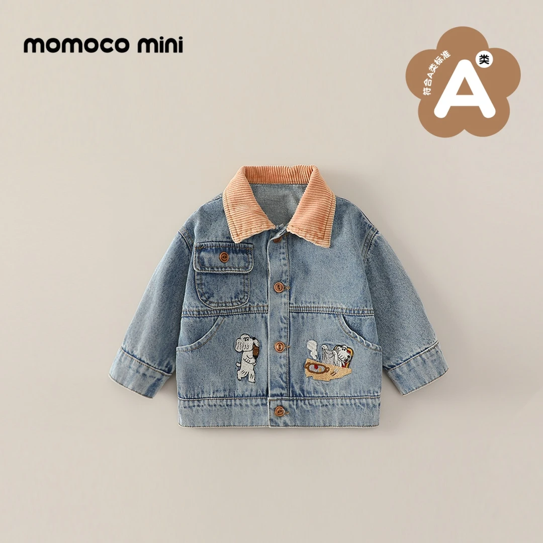 【现货】MOMOCOmini婴童秋款男童百搭小狗牛仔翻领外套87910134001