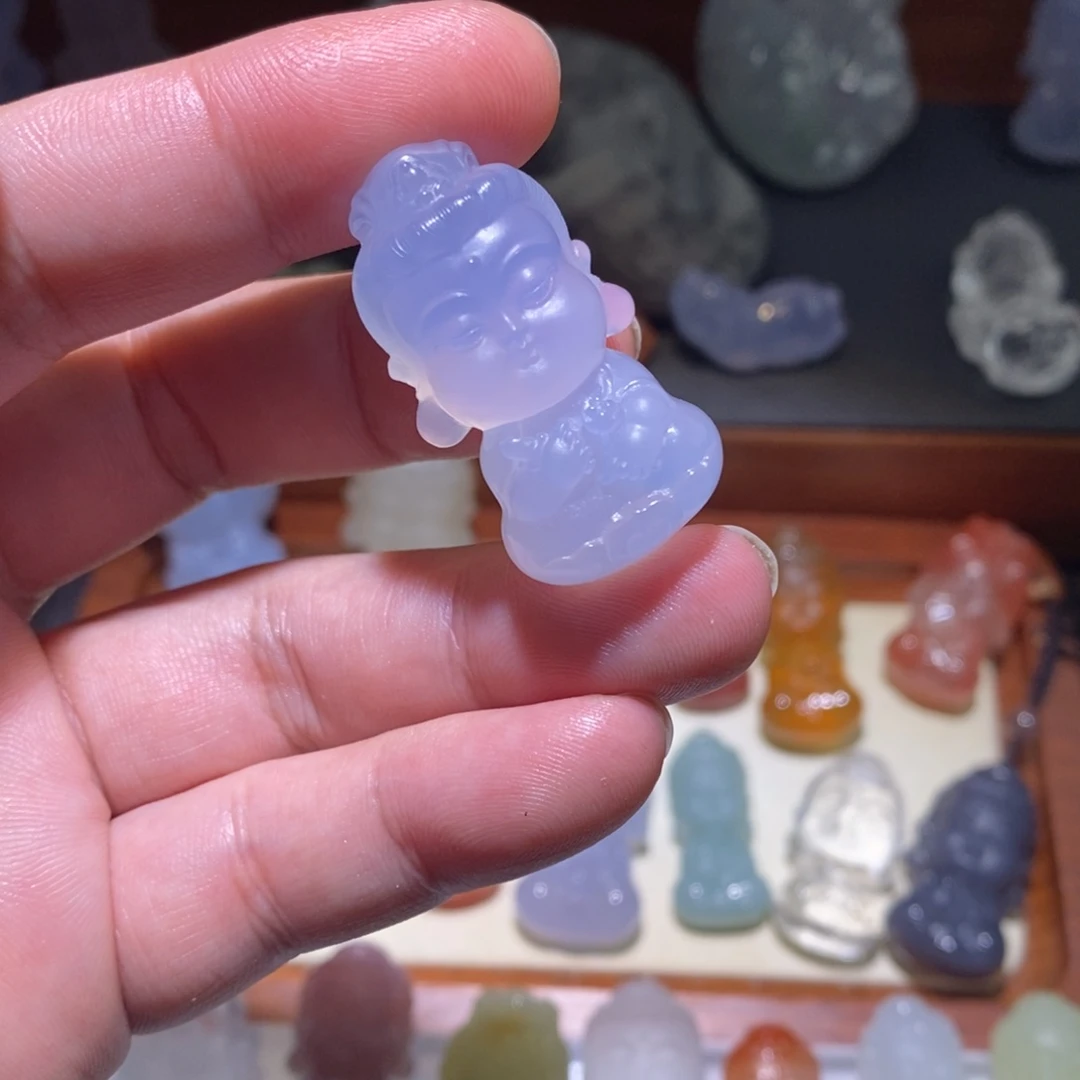 小***)玛瑙/玉髓未镶嵌吊坠(不含链)虚空藏（有包容