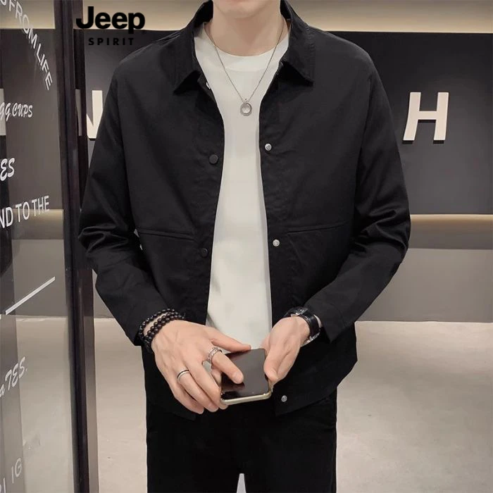 2025年吉普夹克外套男2025新款春秋轻商务百搭潮牌痞帅立领上衣男