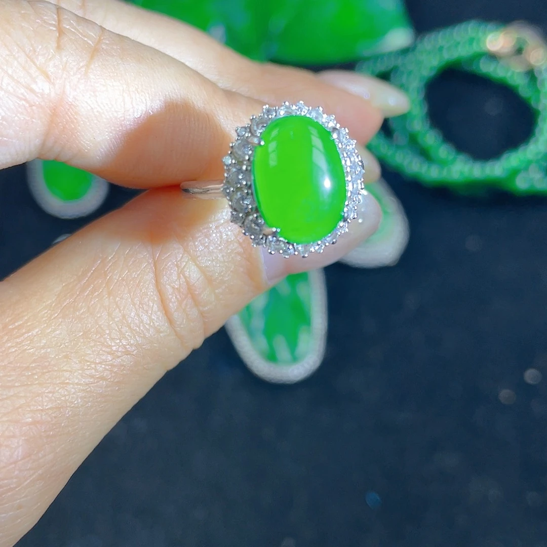 翡翠吊坠(不含链)银S925镶嵌