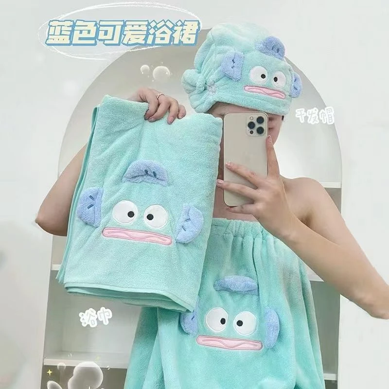 新款小丑鱼ins风洗澡浴巾三件套少女不掉毛吸水速干可爱浴裙可穿