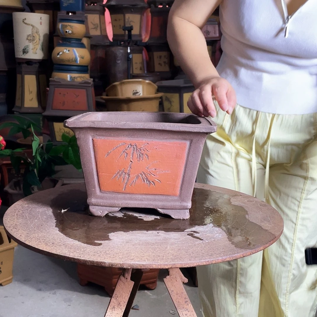 宜兴紫砂红四方25