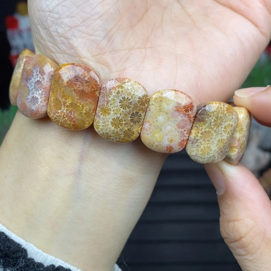 硅化玉未镶嵌手链立体雏菊5