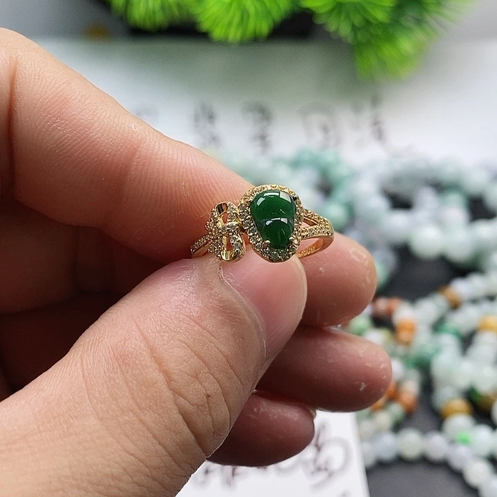 翡翠戒指银S925镶嵌余****就