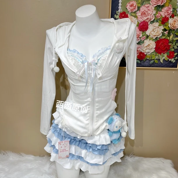 原创西西DD-132手作款夏季韩版可爱性感吊带辣妹甜美超短蛋糕裙