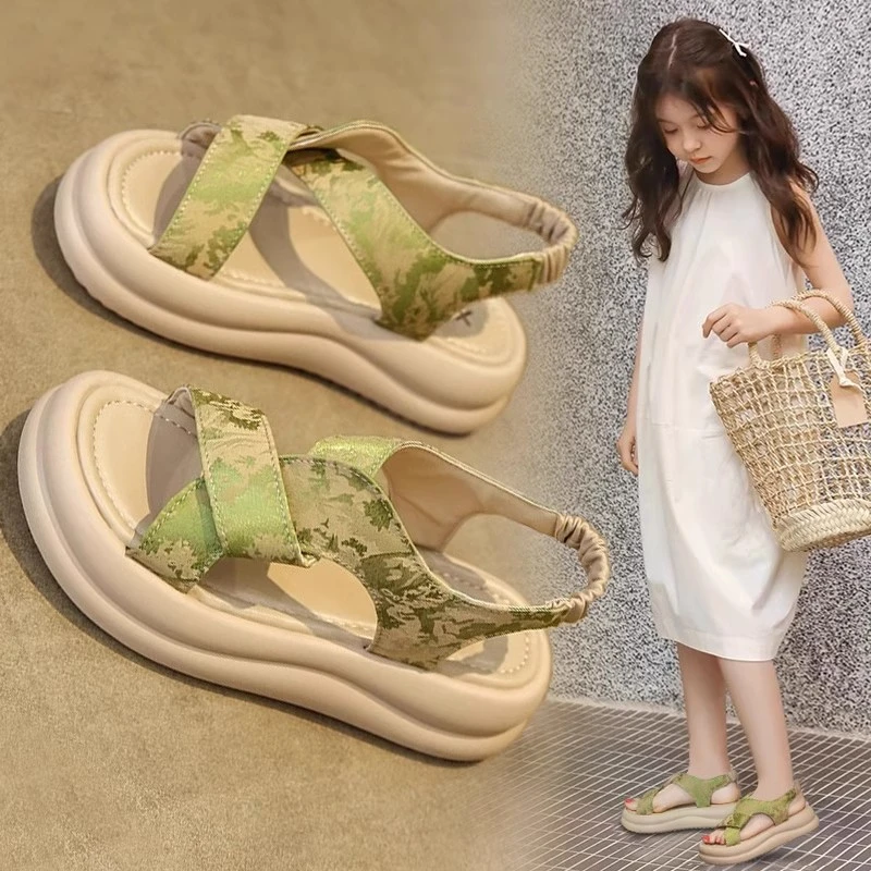 女童凉鞋2025夏季新款儿童百搭鞋子公主凉拖小女孩韩系沙滩罗马鞋