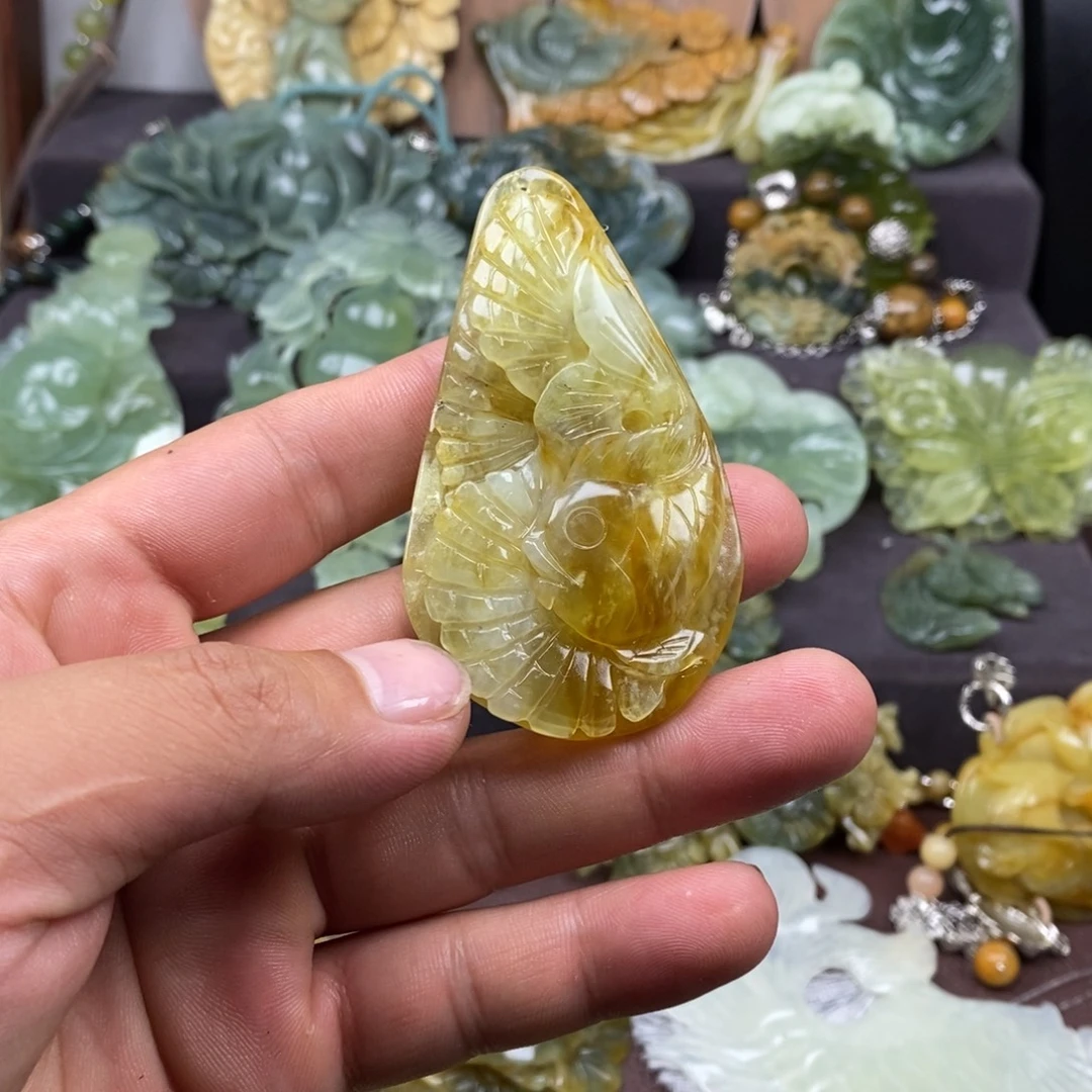 蛇纹石玉未镶嵌吊坠(不含链)