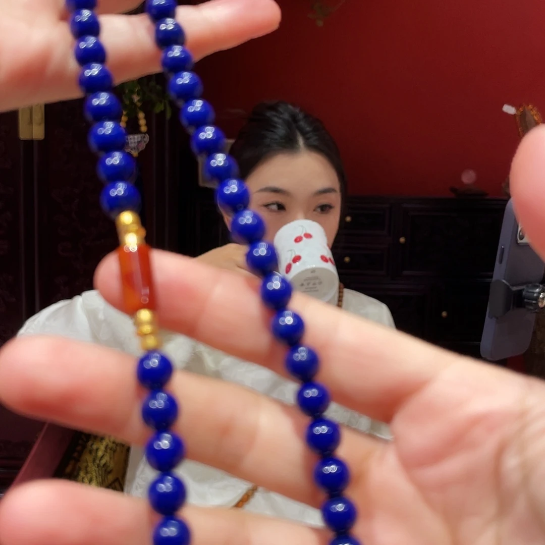 青金石未镶嵌颈饰