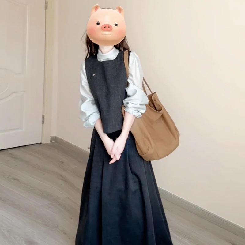 2025新款韩系氛围感搭配一整套连衣裙子女装早秋季套装长裙5510