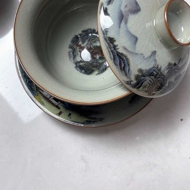 只此青绿元宝盖碗