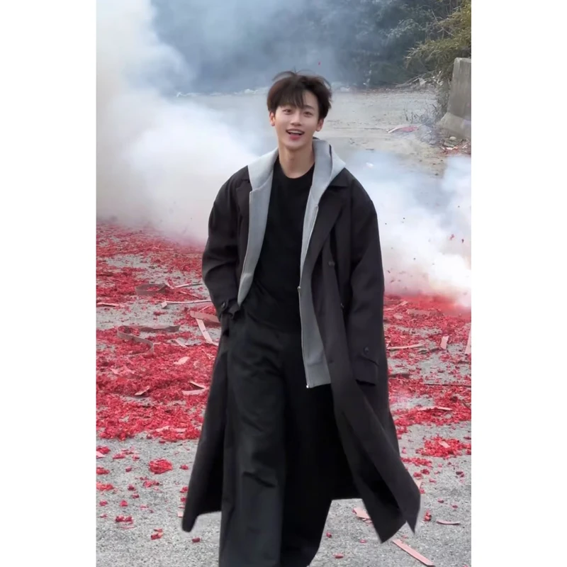 毛呢大衣男过膝中长款轻熟风男装高级感潮牌德系风衣秋冬加厚外套