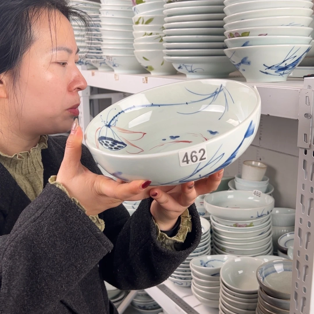 中瑕手绘9寸罗汉碗（随机图案单只装）