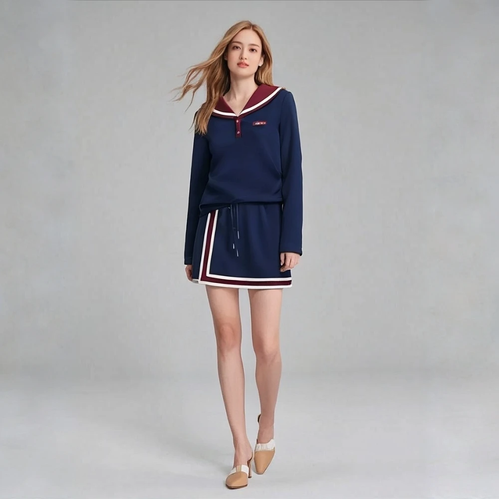 设计师款|<秋款系列>宽松版秋季长袖短裙休闲翻领