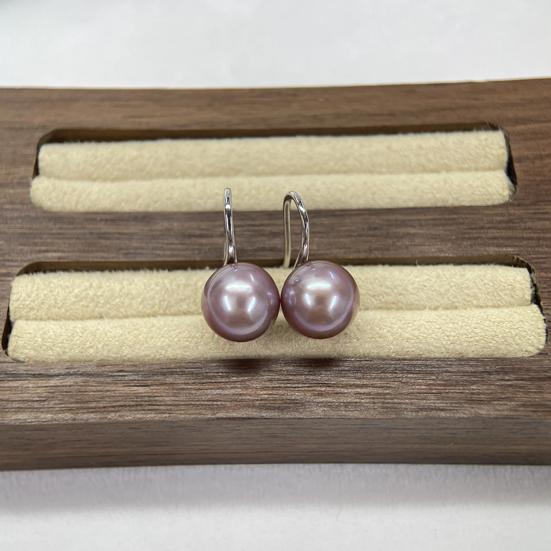 高跟鞋耳环10-11mm珍珠耳饰耳环正圆极光极微瑕时尚百搭耐看