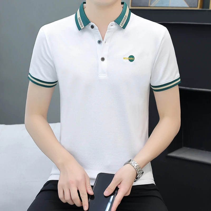 夏季高品质短袖polo衫男士半袖t恤珠地棉翻领时尚潮牌男装体恤衫