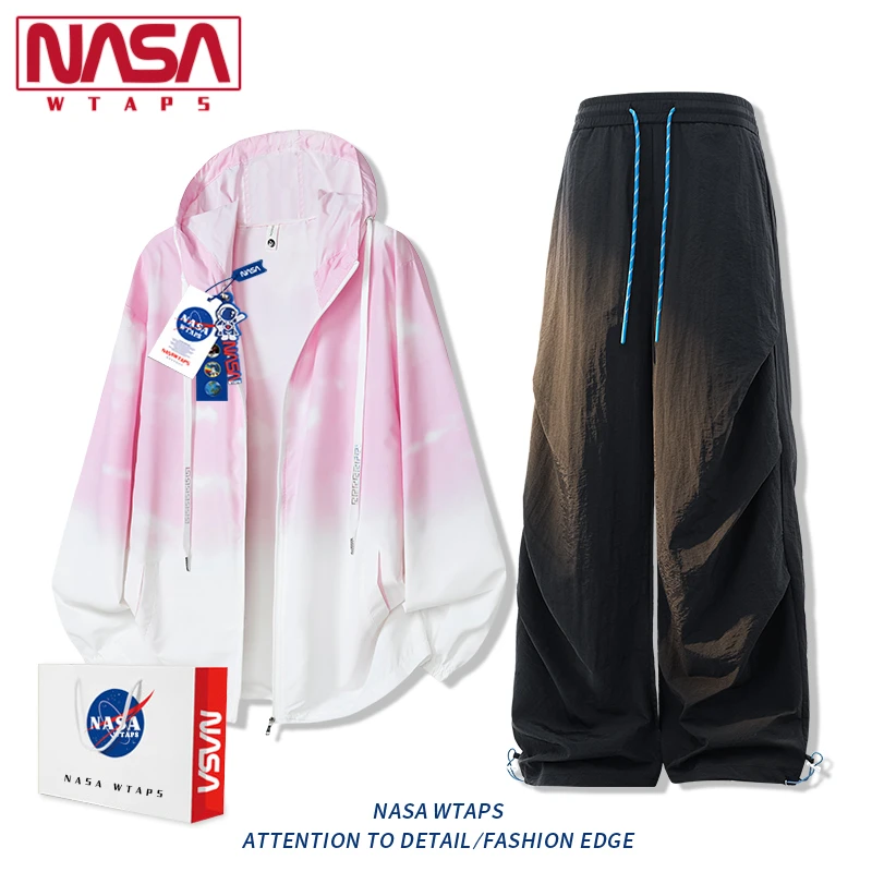 NASA WTAPS冰丝防晒衣男款一套夏季防晒服长裤速干运动休闲套装