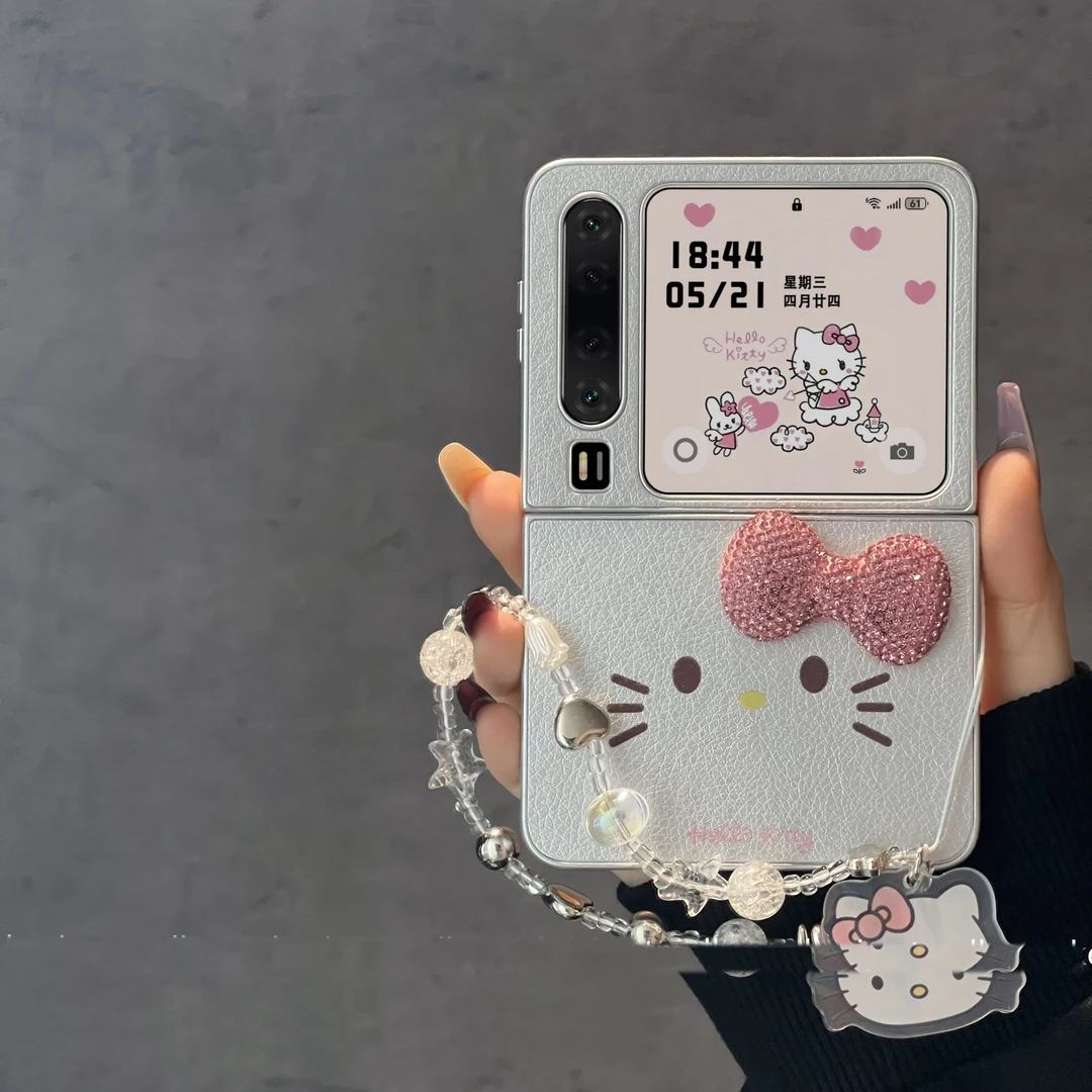 立体蝴蝶结kitty适用华为purax折叠屏pocket2手机壳小米mixflip2