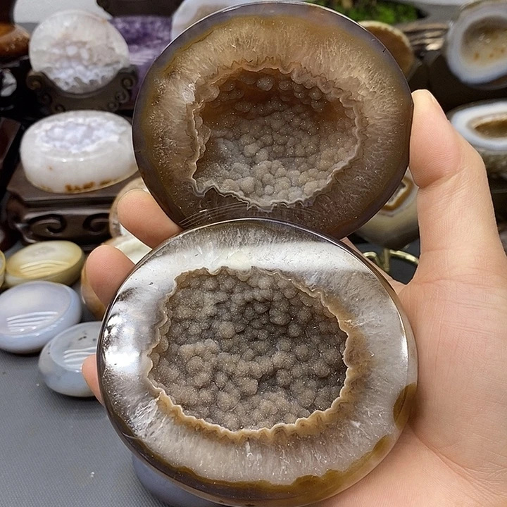 紫晶摆件未镶嵌聚宝盆