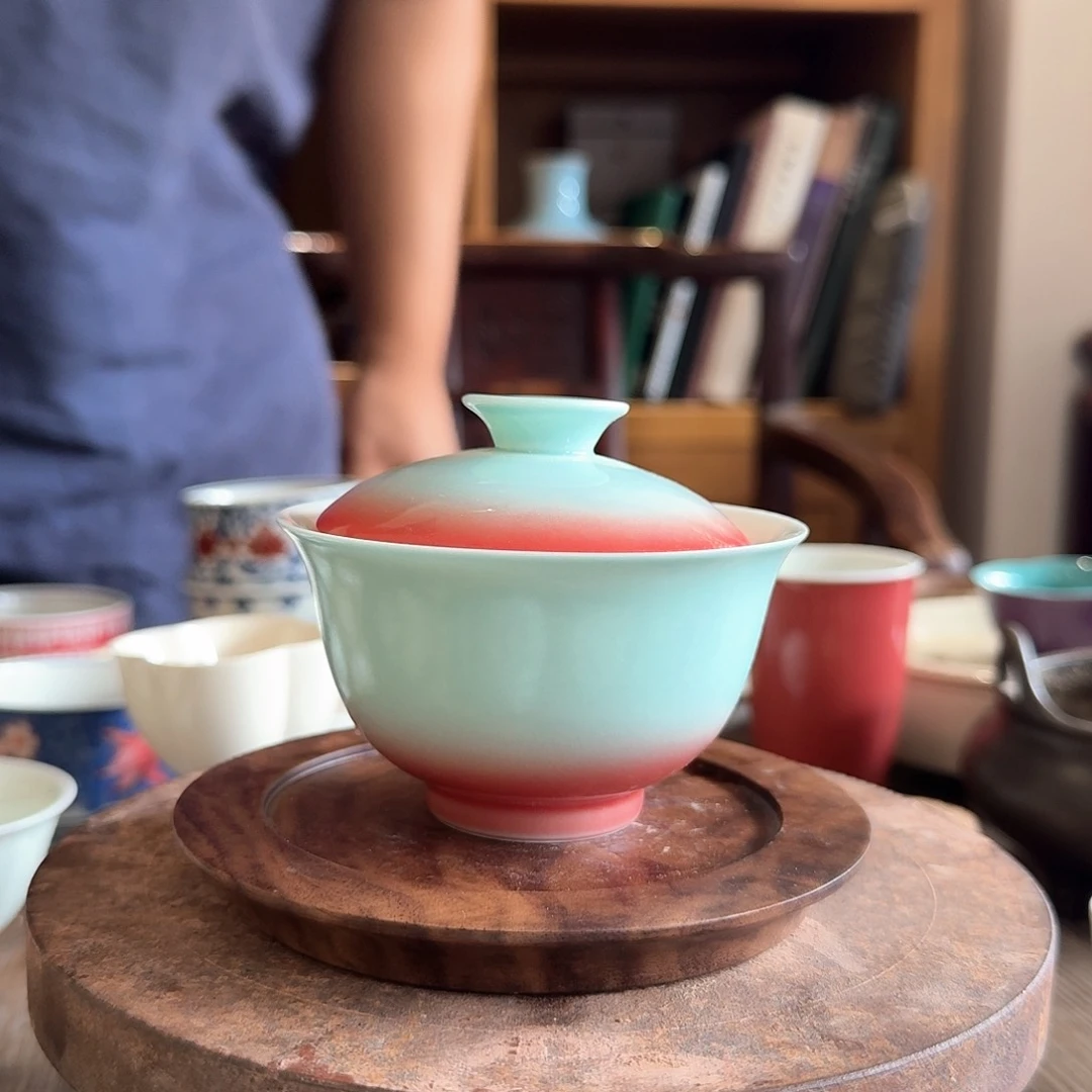 龙窑柴烧精品盖碗