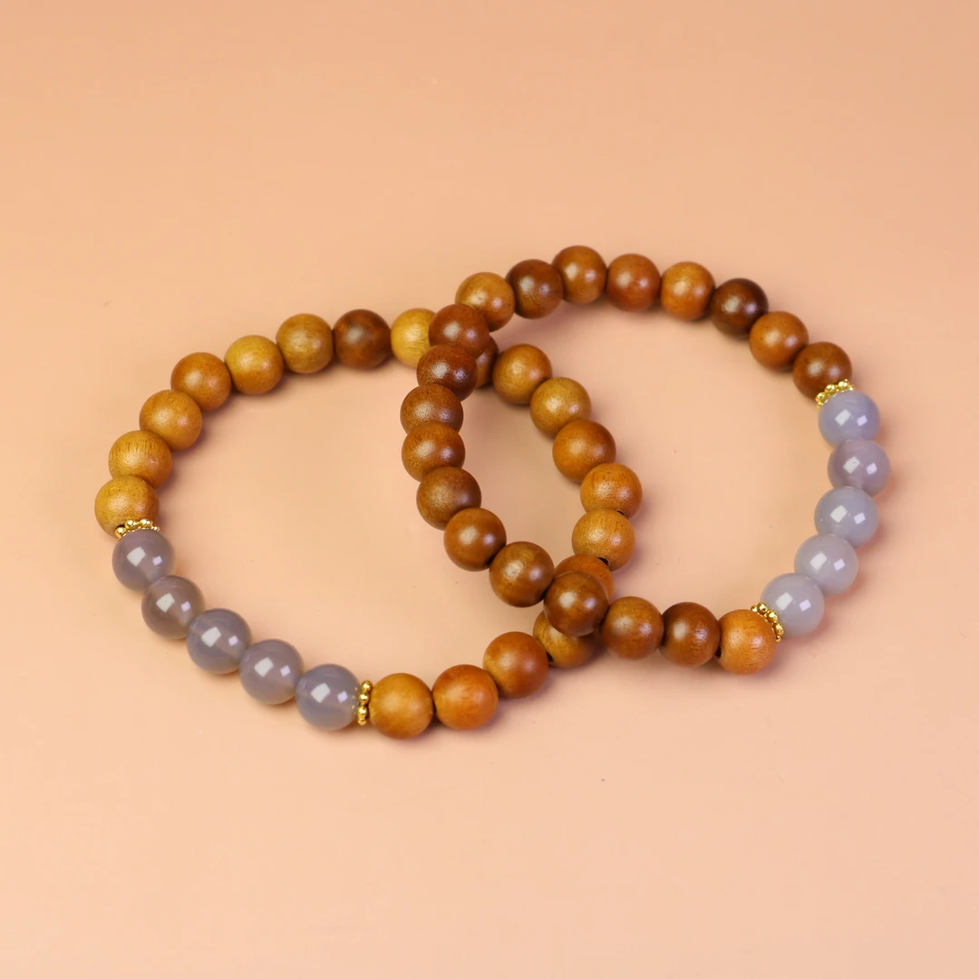 【万锦珠宝城】红玛瑙桃木精品百搭8mm手串 多样性发其一