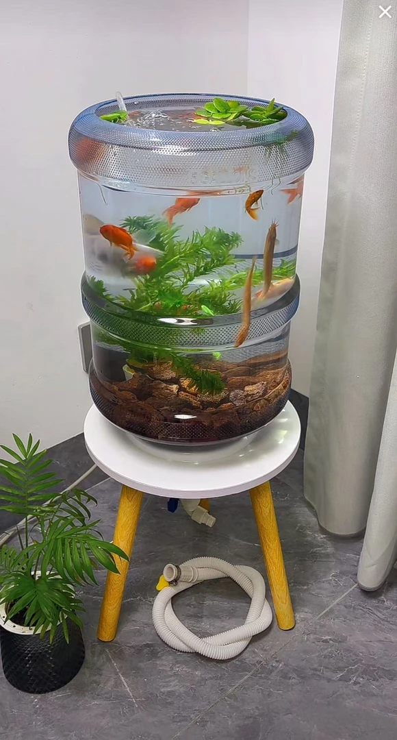 18.9升创意家用圆柱形鱼缸直筒金鱼缸配件