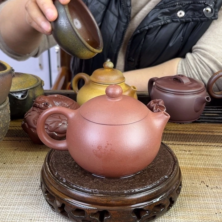 紫砂茶壶底槽青220cc