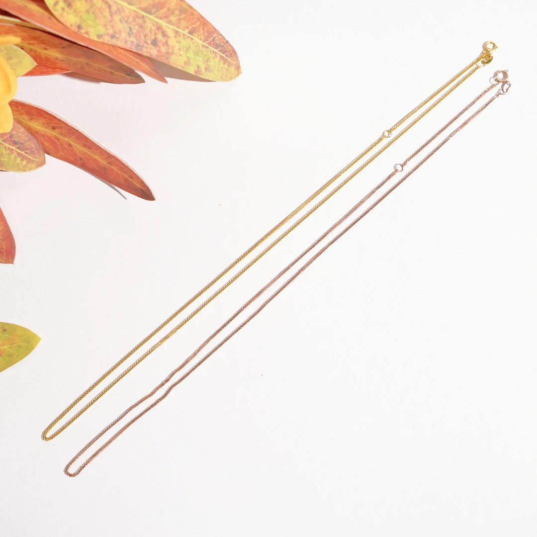 简约18k彩金项链 肖邦链45cm 素金链百搭时尚素链 多样性发其一