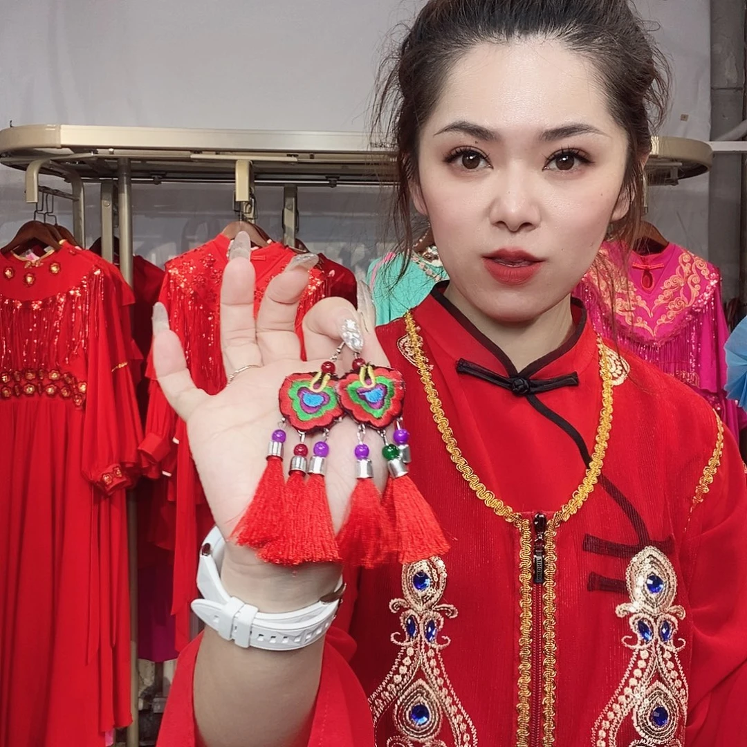 秧歌配饰耳环一对