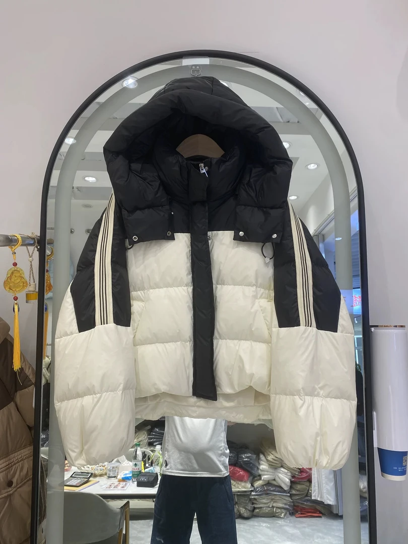 新款拼色连帽韩版宽松加厚外套8803