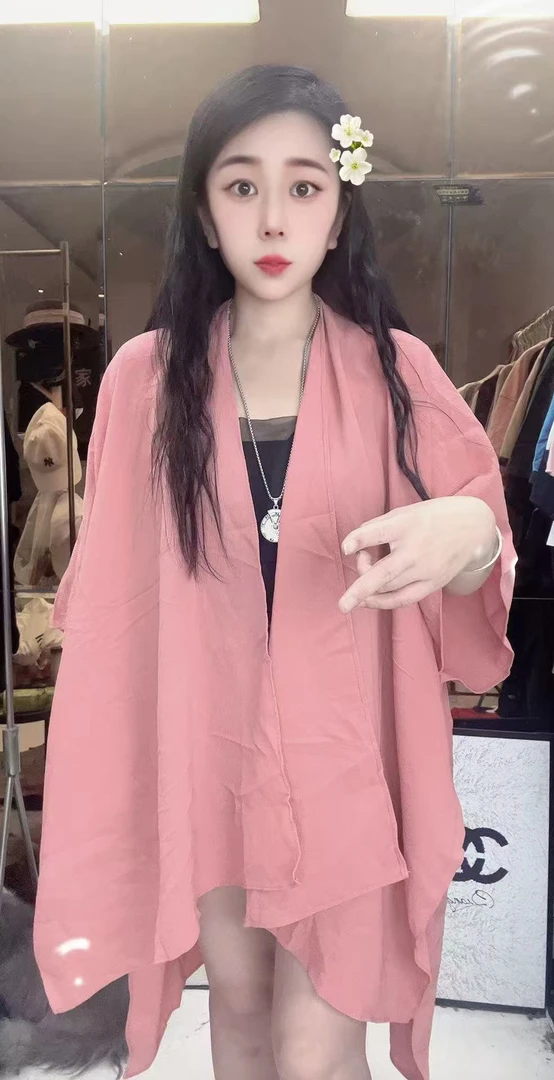 外贸纯棉大码雪纺开衫