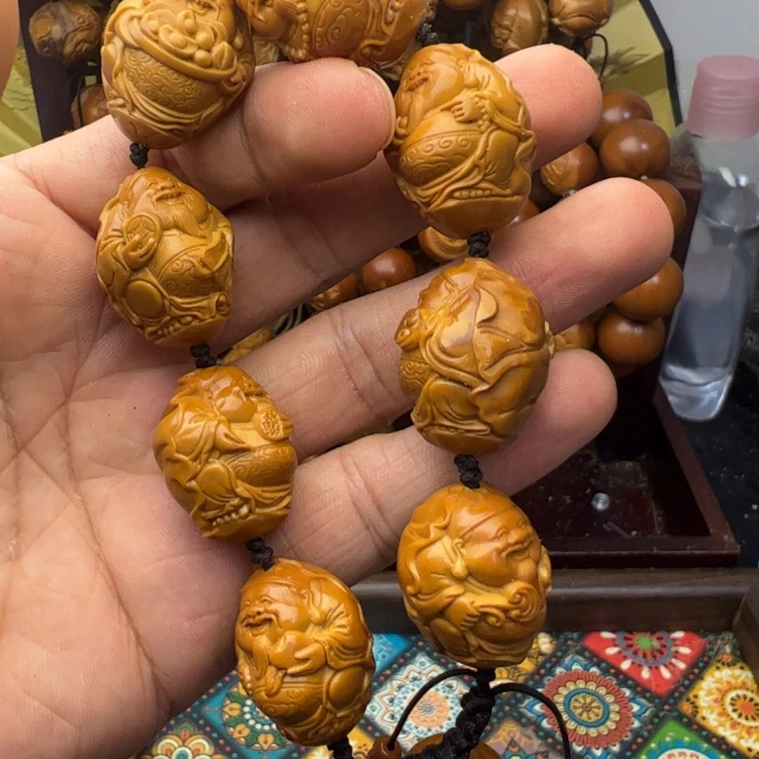 橄榄核手串/手链2.15荷叶财神微返油