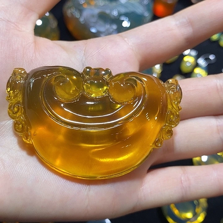 未镶嵌颈饰琥珀金珀如意吊坠
