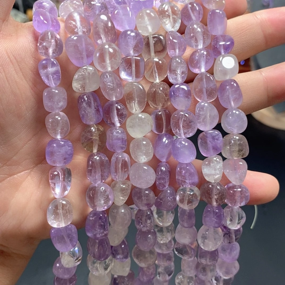 玛瑙/玉髓未镶嵌珠宝半成品天然薰衣草紫水晶异形一条